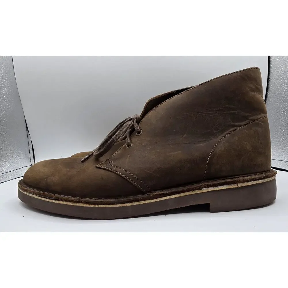 Clarks Mens Bushacre 2 Chukka Boots Beeswax Brown Leather Desert 9.5M